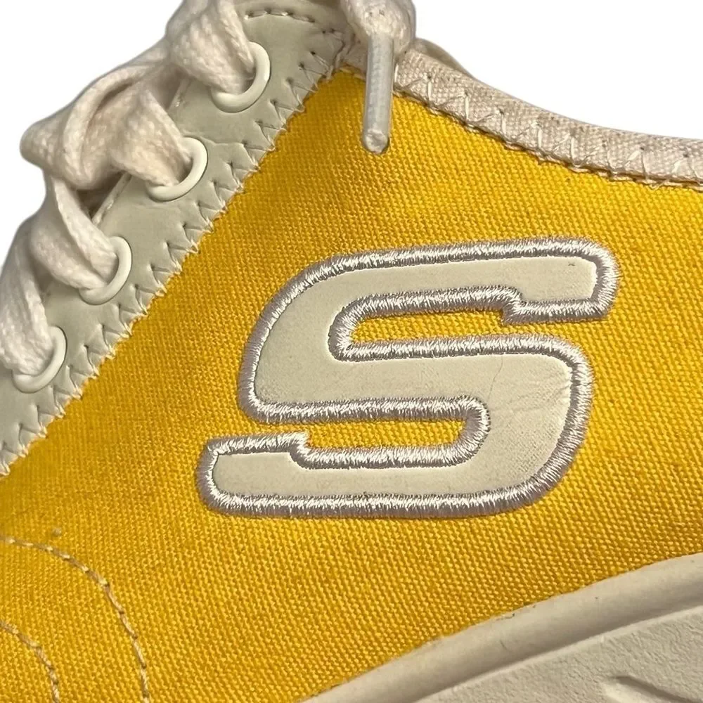 Vtg 90s Y2K Skechers “S” Cali Platform Wedge Sneaker Shoe Yellow White Lace Up 7 - Picture 13 of 15